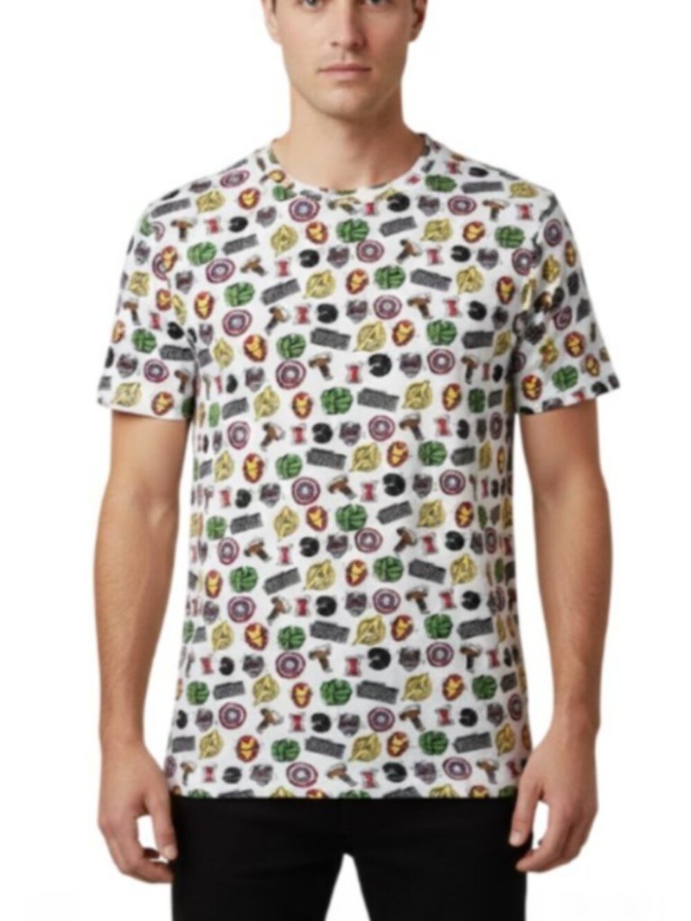 MeUndies Marvel Avengers Shirt Mens Medium All Over Print Modal Crew Tee New